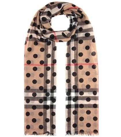 Burberry Wool And Silk Check Scarf