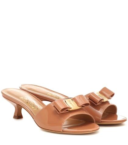 Salvatore Ferragamo Vara Bow Patent Leather Mules