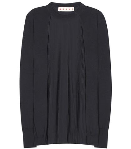 Marni Cotton-blend Plissee Sweater