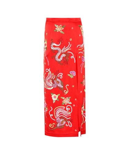 Attico Sequinned Satin Pencil Skirt