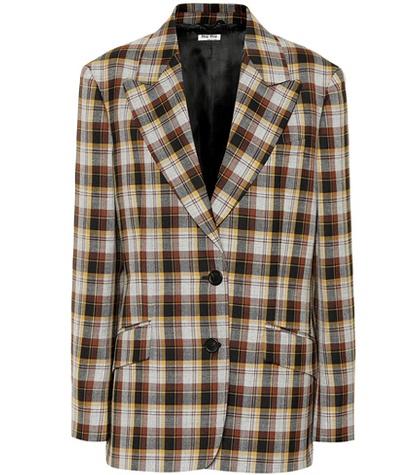 Miu Miu Checked Wool Blazer