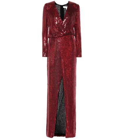 Galvan Vera Sequined Silk Gown