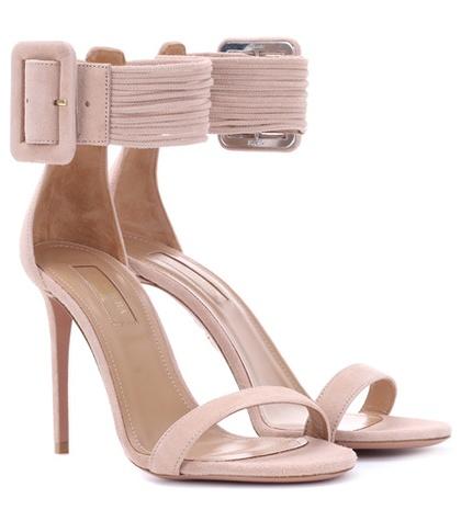 Aquazzura Casablanca 105 Suede Sandals