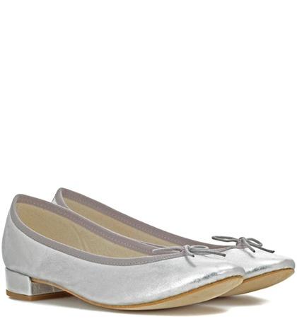Self-portrait Jane Metallic Leather Ballerinas