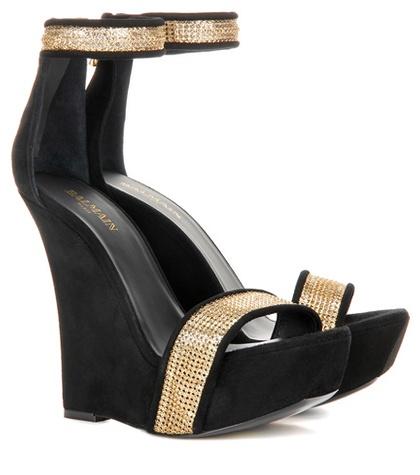 Erdem Samara Suede Wedge Sandals