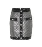 Balmain Metallic Quilted Miniskirt