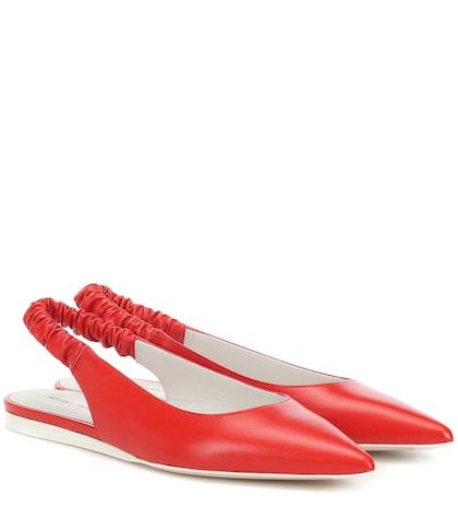 Stuart Weitzman Leather Slingback Ballet Flats