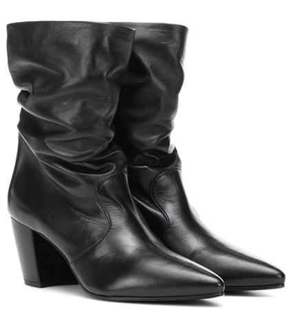 Valentino Slouched Leather Ankle Boots