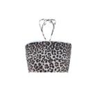 Ganni Leopard-print Bandeau Bikini Top