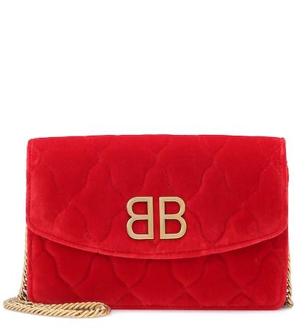 Balenciaga Bb Chain Velvet Shoulder Bag
