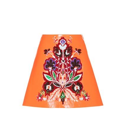 Miu Miu Embellished Faux Leather Skirt