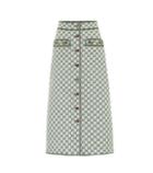 Gucci Gg Leather-trimmed Skirt