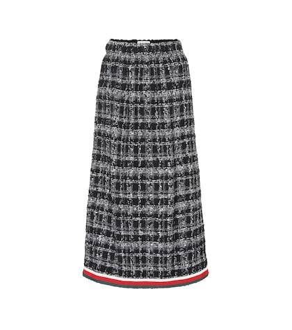 Gucci Bouclé Pleated Midi Skirt