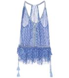 Proenza Schouler Diamond-print Silk Peplum Top