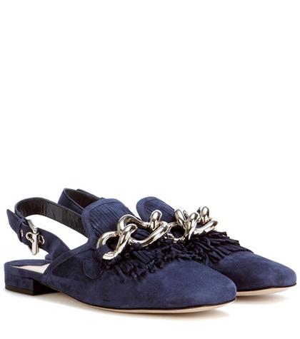 Miu Miu Slingback Loafer With Fringe