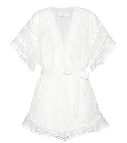 Zimmermann Jasper Dot Floating Cotton Playsuit