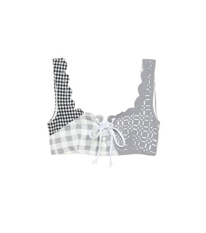 Marysia Wainscott Gingham Tie Bikini Top