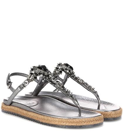 Jimmy Choo Neal Embellished Leather Sandals