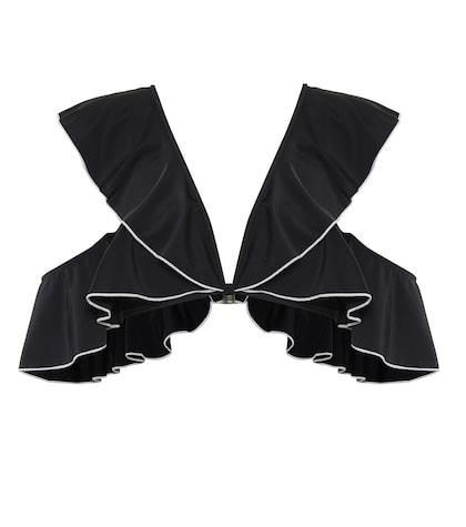 Diane Von Furstenberg Cold-shoulder Ruffled Bikini Top