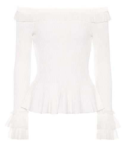 Jonathan Simkhai Ruffled Off-the-shoulder Top