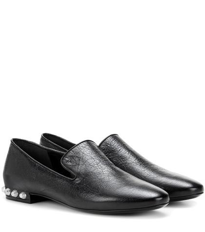 Balenciaga Embellished Leather Loafers