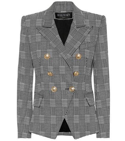 Balmain Checked Stretch-cotton Blazer