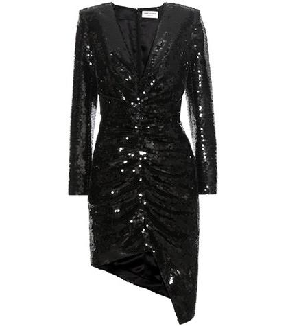 Saint Laurent Sequinned Silk Dress