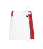 Wood Wood Cotton And Leather Mini Skirt