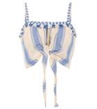Dodo Bar Or Embroidered Cotton Crop Top