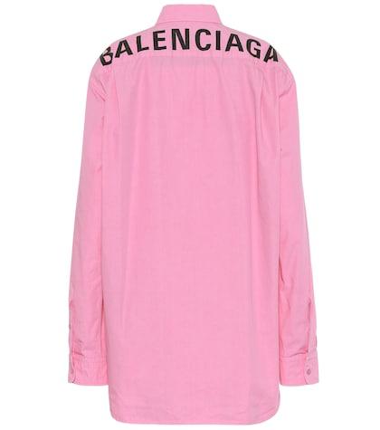 Balenciaga Logo Cotton Poplin Shirt