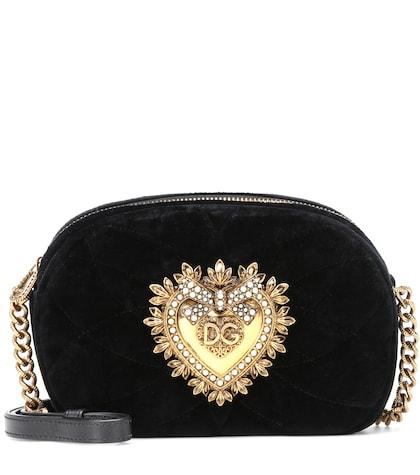 Dolce & Gabbana Devotion Camera Velvet Shoulder Bag