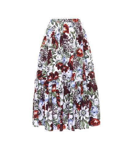 Erdem Leigh Printed Cotton Skirt