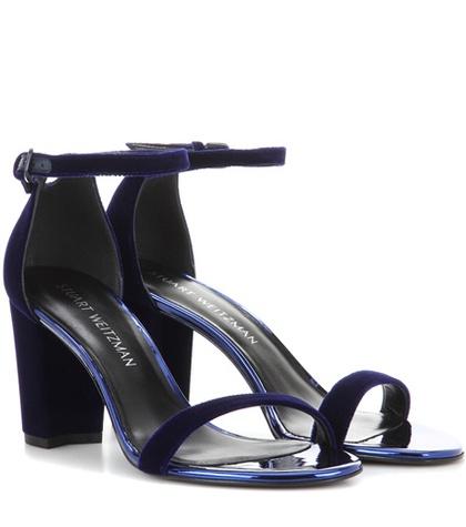 Stuart Weitzman Nearlynude Velvet Sandals