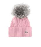 Moncler Fur-trimmed Wool-blend Beanie