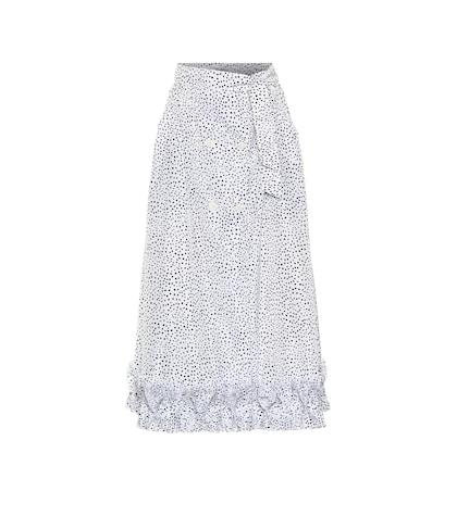 Max Mara Canneti Dotted Taffeta Midi Skirt