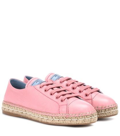 Prada Leather Espadrille Sneakers