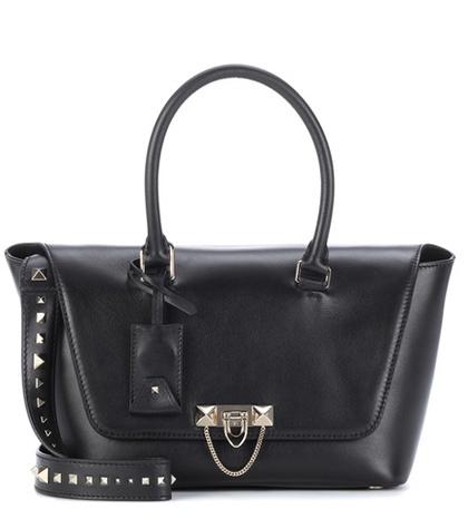 Saint Laurent Valentino Garavani Rockstud Leather Tote