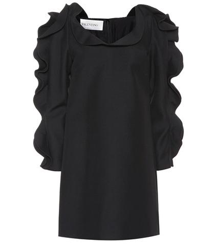 Valentino Ruffled Wool And Silk Minidress