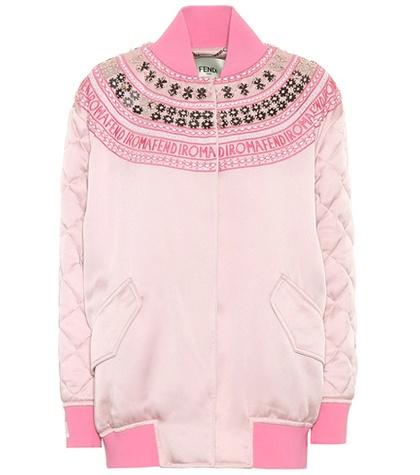 Fendi Exclusive To Mytheresa.com – Embellished Satin Bomber Jacket