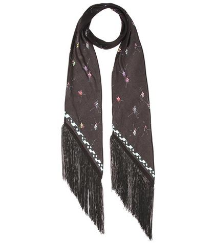 Rockins Fleur De Pop Classic Skinny Silk Scarf