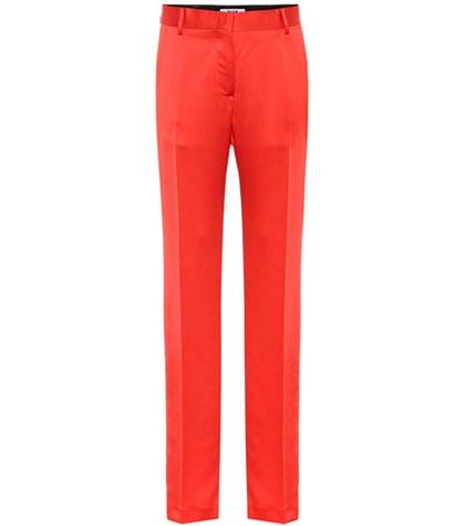 Msgm High-rise Straight Satin Pants