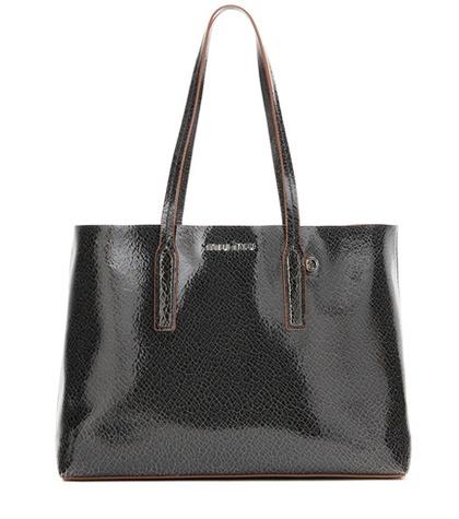 Miu Miu Glossed-leather Shopper