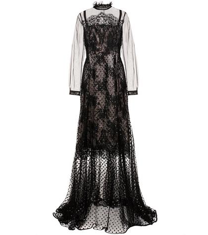 Charlotte Olympia Petula Polka-dot Tulle And Lace Gown