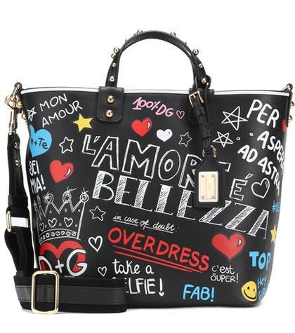 Dolce & Gabbana Beatrice Printed Leather Tote