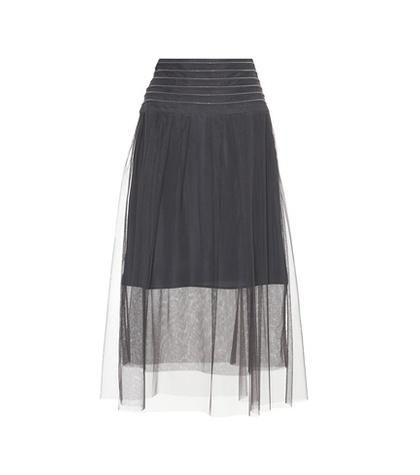 Brunello Cucinelli Tulle Midi Skirt