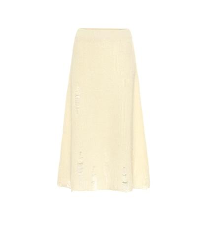 Jil Sander Distressed Mohair And Silk Skirt