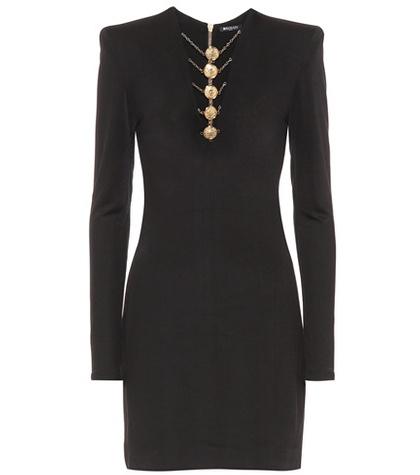 Balmain Embellished Jersey Dress