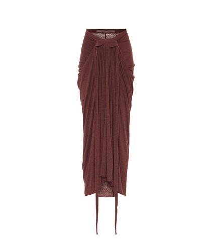 Rick Owens Lilies Draped Knit Skirt
