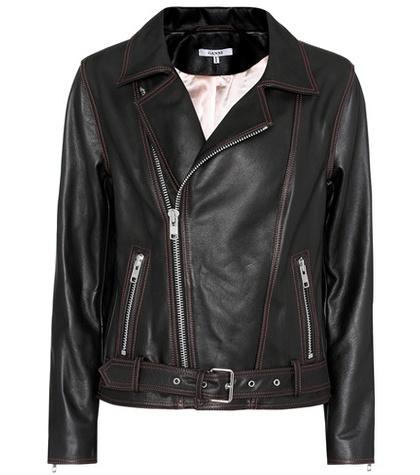 Ganni Tatin Leather Moto Jacket