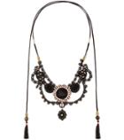 Miu Miu Velvet Necklace With Crystals And Beads